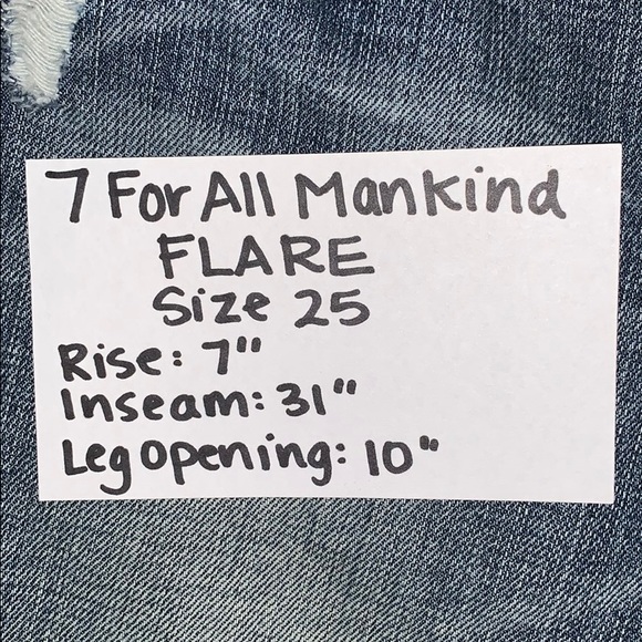 7 For All Mankind Flare Jean Size 25 - Picture 7 of 7